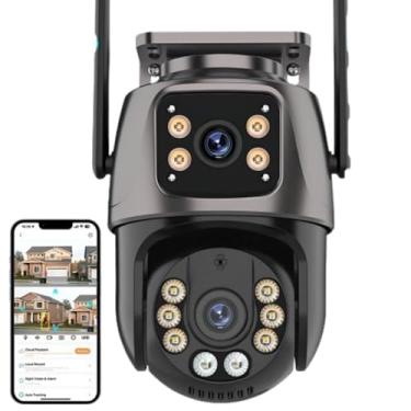 Imagem de Câmeras de Segurança Wi-Fi Smart 4K 4MP 3 Lentes Wi-Fi Smart Camera XM68: Visão 360°, Visão Noturna, Rastreamento AI e Comunicação em Tempo Real para Proteção Inteligente + Cartão de Memoria 128GB