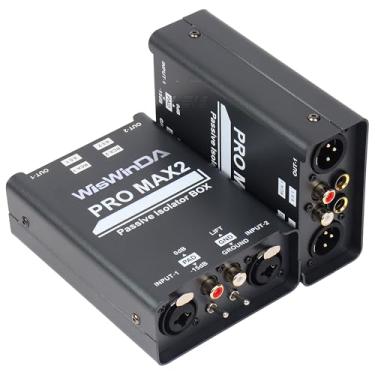 Imagem de WisWinDa 2Channels XLR/RCA/TS/TRS Caixa eliminadora passiva de zumbido para equipamentos de áudio, isolador de circuito de terra, filtro de ruído para diferentes sistemas de áudio usando (WDISO-Pro