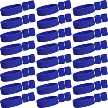 Imagem de Yuxung Conjunto de 72 faixas de suor neon inclui 24 peças de faixa esportiva esportiva e 48 peças de faixa de suor para pulso que absorve o suor dos anos 80 para homens e mulheres, basquete, tênis,