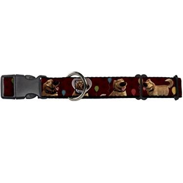 Imagem de Buckle-Down Coleira para cães martingale – 4 poses/balões/vermelhos com estampa de pata – 3,8 cm de largura – serve para pescoço de 40,6 a 58,4 cm – Médio
