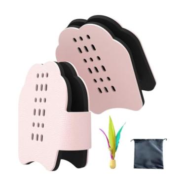 Imagem de Aymzbd Raquetes de badminton mão peteca raquetes de badminton esportes ao ar livre brinquedos para praia, Rosa