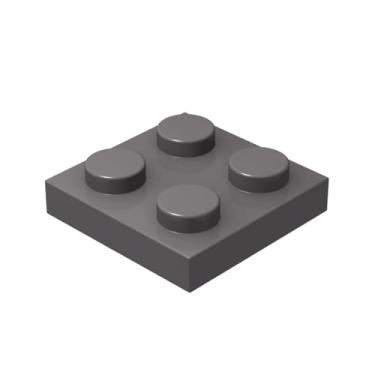 Imagem de Plwooyur Classic Grey Plates Bulk, Dark Gray Plate 2x2, Building Plates Flat 100 Piece, Compatible with Lego Parts and Pieces: 2x2 Gray Plates(Color: Dark Gray), M0659-23