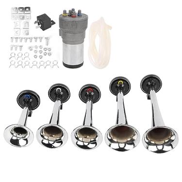 Imagem de Buzina de Trem, Buzina de Ar de Buzina de Trem Com Conjunto de Trompete de Compressor 5 para Trens, Navios,