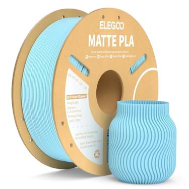 Imagem de ELEGOO Filamento Fosco Pla Azul Gelo 1 Kg, Precisão Dimensional do Filamento Da Impressora 3D de 1,75 Mm +/- 0,02 Mm, Carretel de Papelão de 1 Kg (2,2 Lbs) para A Maioria Das Impressoras 3D Fdm