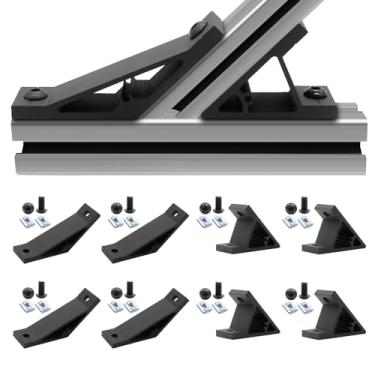 Imagem de SeekLiny 8Pcs 4040 45/135 Graus Suporte de Canto de Ângulo 4040 Hardware de Extrusão Slot T Slot V Acessórios com Parafusos e Porcas para Conector de Extrusão de Alumínio 4040 Aces (4040, Preto)