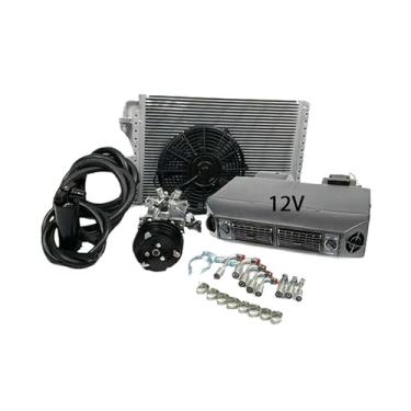 Imagem de Kit universal de unidade de compressor ac para refrigeração de carro, 12v, ar condicionado automotivo, para carro, caminhão, van, rv, trator