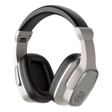 Imagem de Headset Bluetooth - Over-ear Gamer - Sem Fio - Função caixa de Som - FM + Microfone (Cinza claro)