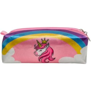 Imagem de Estojo Escolar Infantil Grande Feminino Reforçado Premium Menina Unicornio Princesa