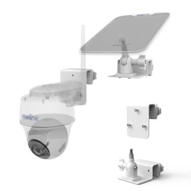 Imagem de VOMENC Suporte de calha para Reolink Argus PT 3MP/4MP/5MP/2K, Reolink Argus PT 4K/8MP, Reolink Go PT Ultra câmera e painel solar (1 pacote, branco)