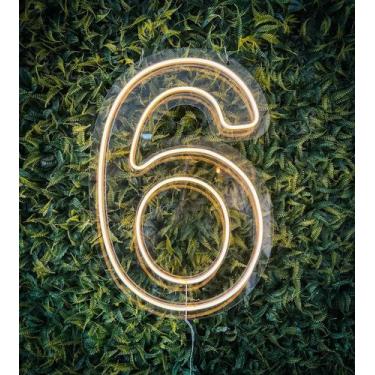 Imagem de Luminoso Numero Neon Led 50 Cm Festa De 0 A 9 - CNC Sorocaba, Numero 6