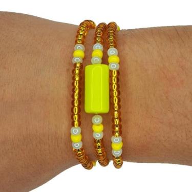 Imagem de Pulseira Guia de Proteção Orixá Oxum Amarela - Balaio de Santo, 19 cm