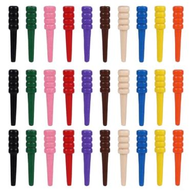 Imagem de 30pcs Cribbage Board Pegs, Wooden Cribbage Pegs Fit 1/8 Inch Holes Replacement Tapered Game Pins for Traditional Cribbage Board Game Accessories (10 Colors)