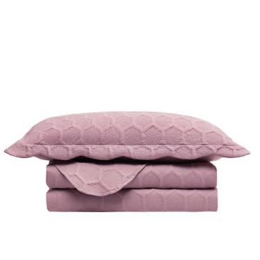 Imagem de Cobre Leito Colcha Casal King Ilusion Dupla Face 2,80m x 2,60m Percal 