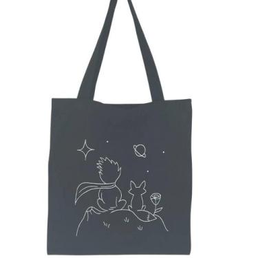 Imagem de Bolsa Ecobag  100% algodão Black Estampa Pequeno Príncipe  - CARIOCA M