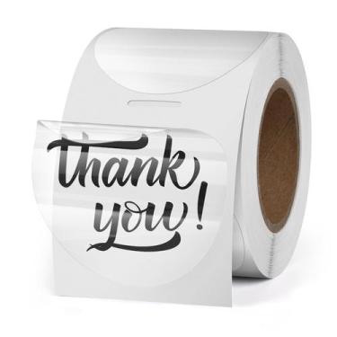 Imagem de Etiquetas Térmicas Transparentes FINDAT - Redondas (5cm) - 300 Unidade