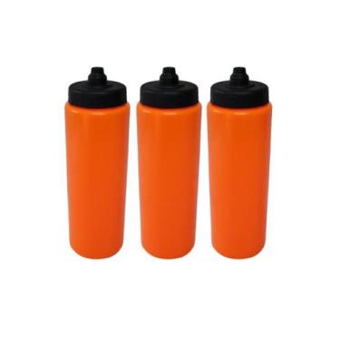Imagem de Kit 3 Squeeze Tipo Gatorade 800ml Bico Automatico - Spec, Laranja