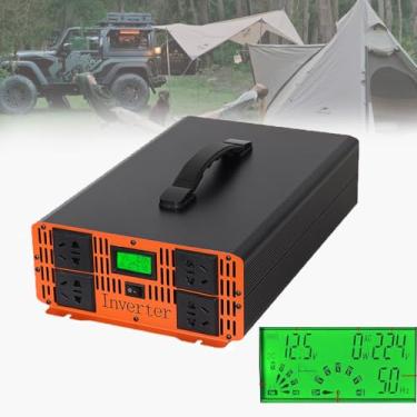 Imagem de inversor onda pura 3300 W, conversor de voltagem de onda sinusoidal pura de 12 V a 220 V, 6600 pico, ecrã LCD e ventiladores duplos, com 4 tomadas, portátil, para auto-caravanas, camiões, barcos,