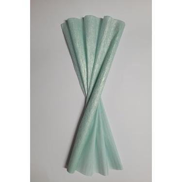 Imagem de Papel Crepom Impermeável Perolado/Metalizado 48cm x 2m - Kit 10 Unidades (VERDE ÁGUA PEROLA)