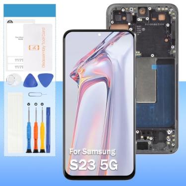 Imagem de [Versão dos EUA] Tela de substituição para Samsung Galaxy S23 5G SM-S911U S911A S911W 15.5 cm LCD Display Touch Digitalizador Montagem de Vidro (Incell com Moldura, Sem Impressão Digital)