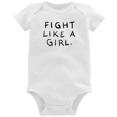 Imagem de Body Bebê Fight Like a Girl - Foca na Moda, Branco, GG