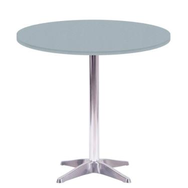 Imagem de Mesa Delta Em Alumínio 75 Cm (alt) Base Em X Tampo Mdp Redondo 60 Cm (larg) X 2,50 Cm (alt) Cinza
