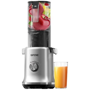 Imagem de Centrifuga de Frutas Prensa a Frio de 110mm com Mastigação Lenta, Calha de Alimentação Grande e Fácil de Limpar, 110V 150W, SIFENE, Cinza