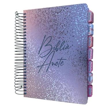 Imagem de Bíblia Anote Nvi Purpura Rosê com Abas adesivas - central