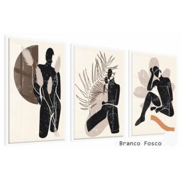 Imagem de Quadros Decorativos Kit 3 Moldura e Vidro Persona Relva - Belo Quadro,