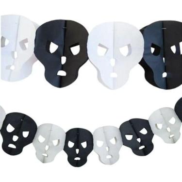 Imagem de Guirlanda Bandeirola Caveira De Papel Halloween