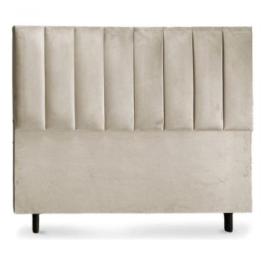 Imagem de Cabeceira De Cama Box Roma Casal 140 Cm Suede Bege Eli Móveis E Decoração