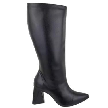 Imagem de 23020FP Bota Feminina Montaria bico fino Cano Alto conforto (Preto, BR, Adulto, Numérico, 35)