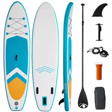 Imagem de Prancha de Stand Up Paddle Inflável, Wakeboard ao Ar Livre com Acessórios para SUP, Prancha de Paddle Ultraleve, Deck Antiderrapante, com Remo, Barbatanas, Bomba, Kit de Reparo, Mochila