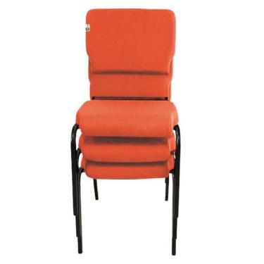 Imagem de 03 Cadeiras Empilhável para Igrejas Evangélicas Linha Church Vermelho