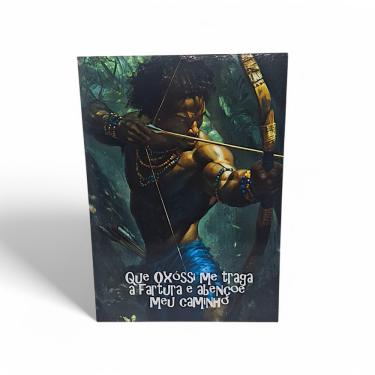 Imagem de Placa Decorativa Oxóssi é Meu Caminho Mdf DuplaFace 27 cm
