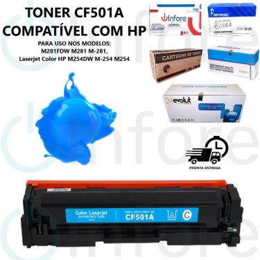 Imagem de Toner 202a Cf501a Ciano Compatível c/ M281 M254 M281Fdw M254Dw