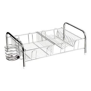 Imagem de Escorredor Cama Cromado 13 Pratos Com Porta Talheres - Jomer 2070