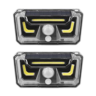 Imagem de Luminaria Solar Arandela Parede Kit 2 Uni Iluminaçao Led Parede Luz Externa Bionic Sensor Movimento