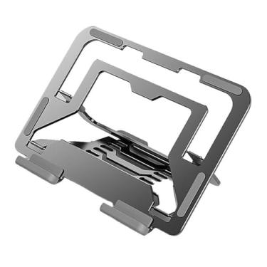 Imagem de Suporte para laptop Suporte para laptop, suporte de resfriamento ajustável de alumínio dobrável para laptop Elevador para laptop(Gray)