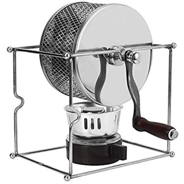 Imagem de Torradeira de café DIY com alça Máquina de torrefação de grãos de café doméstica Máquina de torrefação de rolo de aço inoxidável 300 g