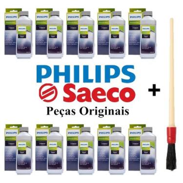 Imagem de Kit 10 Descalcificante 250ml + Pincel Limpeza Máquinas Saeco - Philips