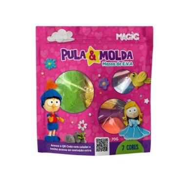 Imagem de Massinha de modelar EVA 7 cores 70g pula e molda - princesas - MAGIC G