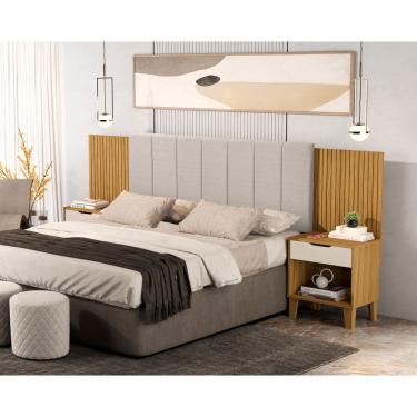 Imagem de Cabeceira Helena Com Mesa De Cabeceira Para Cama Box Casal 138/140 E Queen 158/140