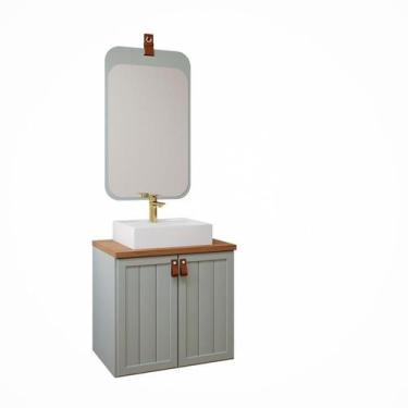 Imagem de Gabinete de Banheiro Alure 60 com espelho monet Pistache/Freijo - MGM