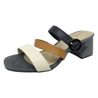 Imagem de Tamanco Feminino Salto Bloco Médio Estilo Conforto Modare