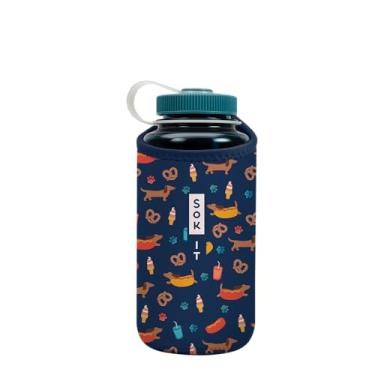 Imagem de Sok It BotlSok Capa de neoprene isolada para garrafa de água (Hot Dawgs, serve para 946 ml Nalgene)