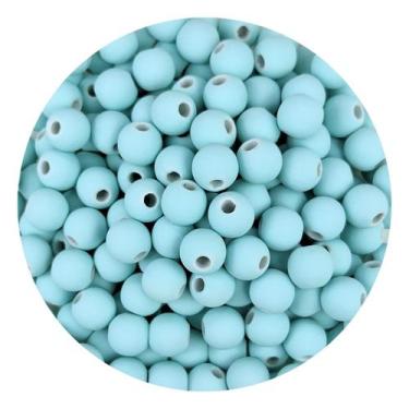 Imagem de Miçanga Emborrachada 8mm 200un p/ Montar Pulseira Infantil Terço Brinc