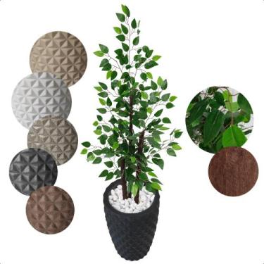Imagem de Ficus Verde Figueira Planta Artificial com Vaso Decorativo - Flor de M