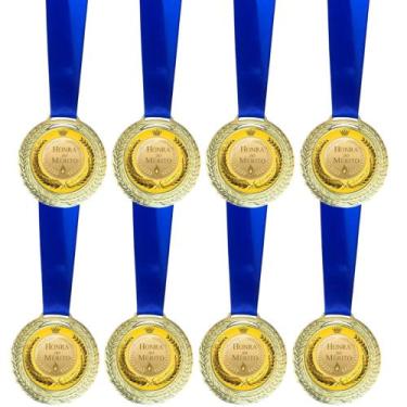 Imagem de Kit 100 Medalhas, Medalha Premiação Honra ao Mérito, Redonda Esportes 