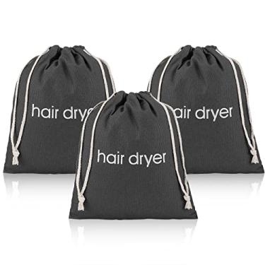 Imagem de ERKXD 3 | 6 | 8 Pack Hair Dryer Bags Drawstring Bag Container Hairdryer Bag for travel bathroom (3 PCS Grey)