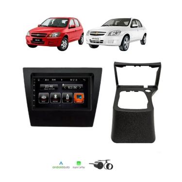 Imagem de Kit Multimídia Celta Prisma 2006 / 2012 7 Pol Carplay AndroidAuto USB FM BT - 708BR Roadstar